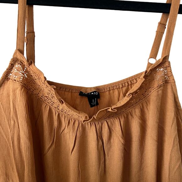 Torrid Women's Plus Size Tan Crinkle Gauze Crochet Tank Top - Size 2 - NWT - Picture 5 of 7